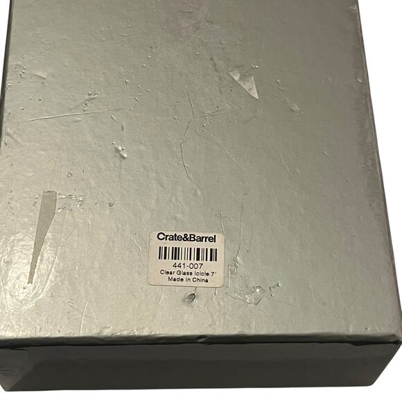 Crate & Barrel Clear Glass Icicle Ornaments 7" Set of 12 - Picture 5 of 5